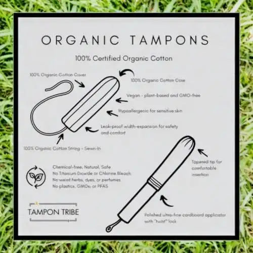 100% Organic Cotton Tampons, Regular, Vending Boxed,500 Count