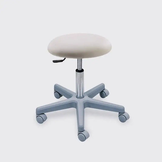 015 Seamless Round Pedicure Stool With Gaslift Regulation and Plastic Base - Height 17.3"-21.2"
