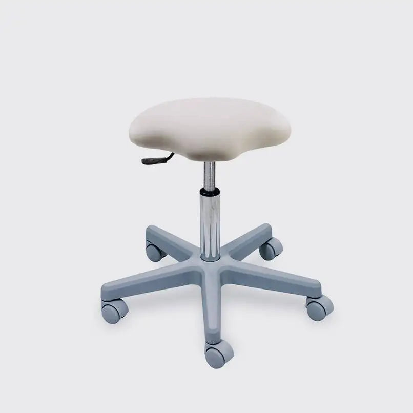019 Seamless Saddle Pedicure Stool With Gaslift Regulation and Plastic Base - Height 17.3"-21.2"