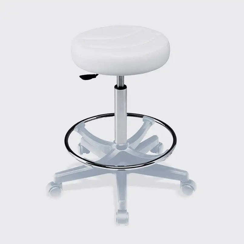 021 Round Seat High Stool For Makeup With Gaslift Regulation, Footrest Ring and Plastic Base - Height 22.4"-29.5"