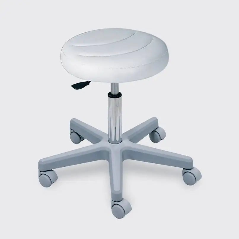 030 PEDI Round Seat Pedicure Stool With Gaslift Regulation and Plastic Base - Height 17.3"-21.2"