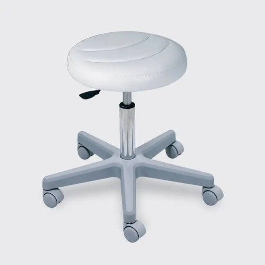 030 PEDI Round Seat Pedicure Stool With Gaslift Regulation and Plastic Base - Height 17.3"-21.2"