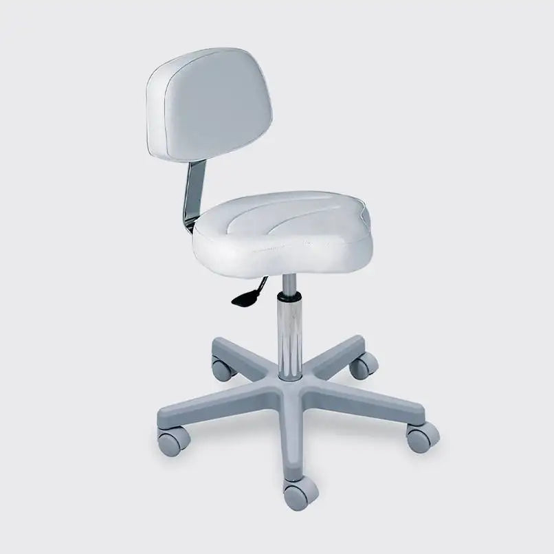 050/S Saddle Seat Stool With Adjustable Backrest, Gaslift Regulation and Plastic Base - Height 18.1"-23.6"