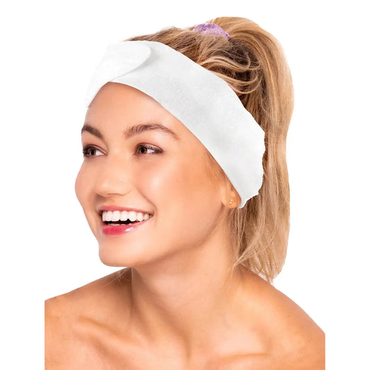 Canyon Rose Terry Cloth Spa Headband - White