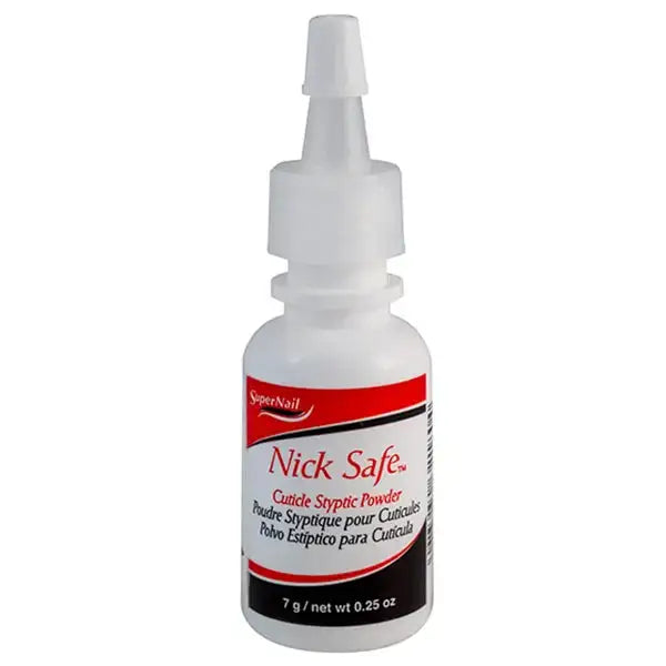 Supernail Nick Safe styptic powder .25 oz with sanitary spray applicator for nail nick bleed-stop