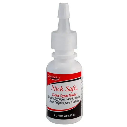 Supernail Nick Safe styptic powder .25 oz with sanitary spray applicator for nail nick bleed-stop