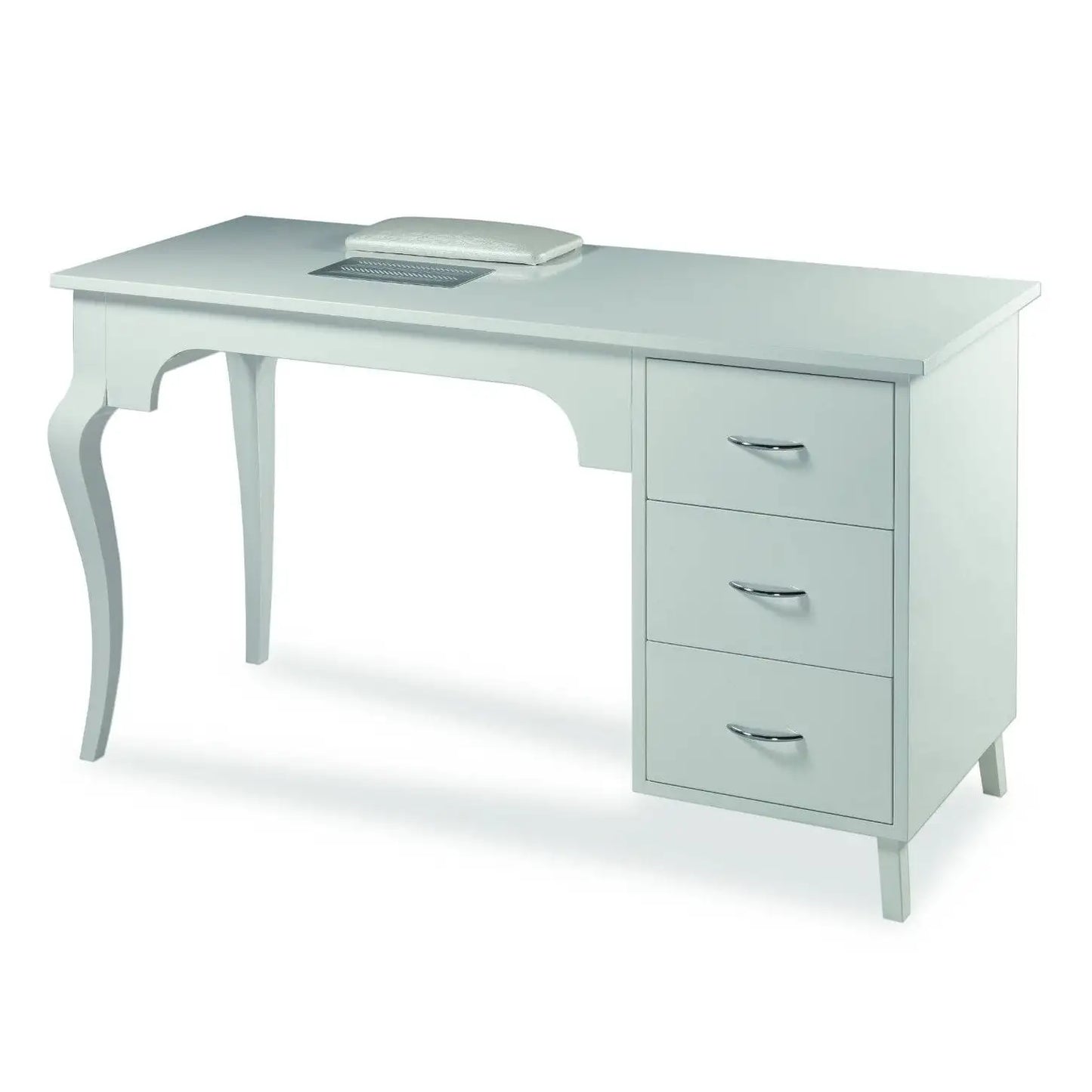 Marylin Wood Manicure Table - Includes: Nail Dust Collector, Hand Rest and 3 Drawers