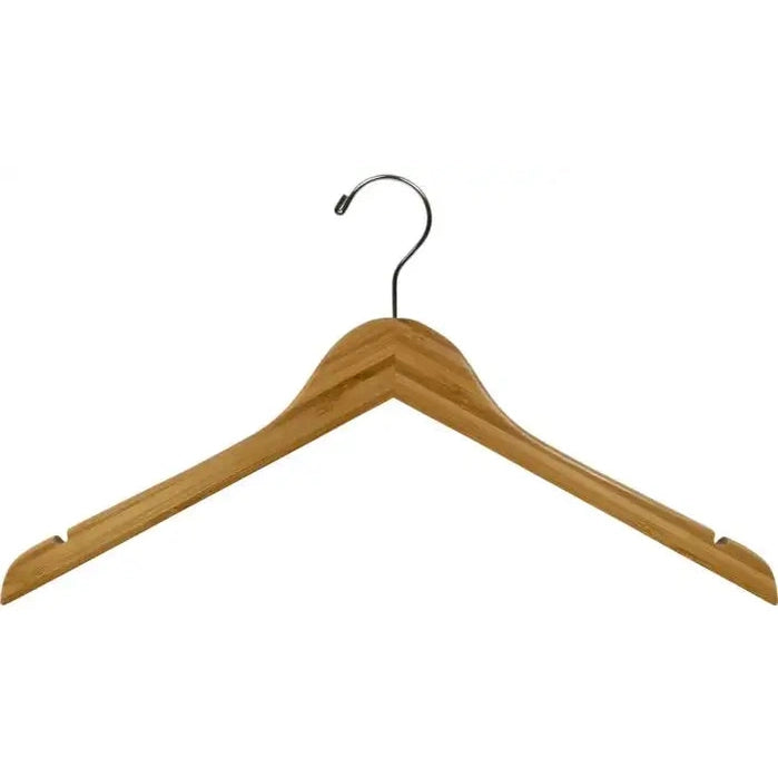 17" Bamboo Top Hanger W/ Notches - 100 Pack