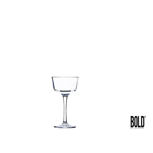 Revel 6 oz Nick and Nora cocktail glass in clear premium polycarbonate, Bold Drinkware