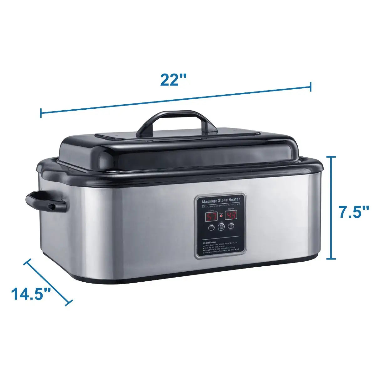 Master Massage LED Digital Display Stainless Hot Stone Heater 18 Quart