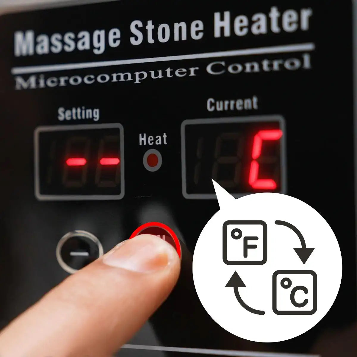 Master Massage LED Digital Display Stainless Hot Stone Heater 18 Quart