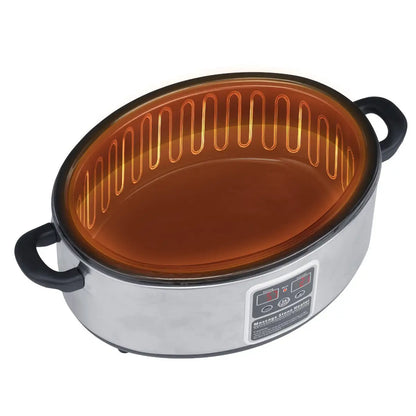 Master Massage LED Digital Display Stainless Hot Stone Heater 6 Quart