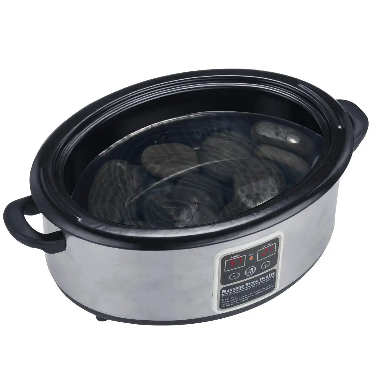 Master Massage LED Digital Display Stainless Hot Stone Heater 6 Quart