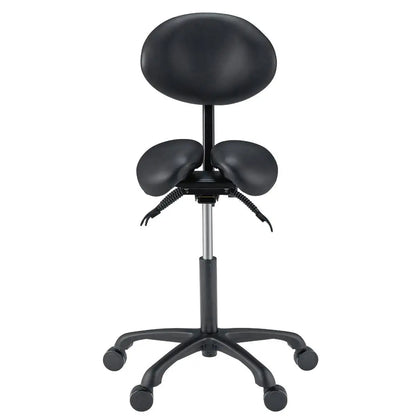 Master Massage Berkeley Saddle Stool with Backrest - Black