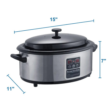 Master Massage LED Digital Display Stainless Hot Stone Heater 6 Quart