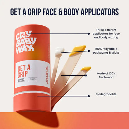 Crybaby Wax Get a Grip Face & Body Applicators - 70 Count