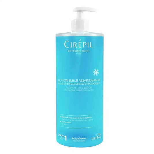 Cirepil Blue Lotion Cleanser 33.8 oz pre-wax cleanser bottle