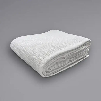 Boca Terry Jaipur Big Honeycomb Thermal Cotton Blanket - Twin - White