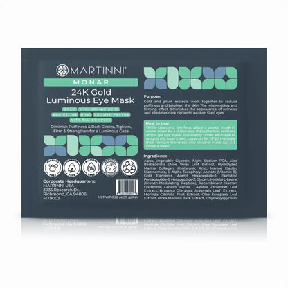 Martinni 24k Gold Luminous Eye Masks - 5 ct