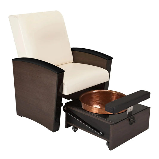 Living Earth Crafts Mystia Pedicure Chair with non-plumbed TuckAway™ with Copper Bowl