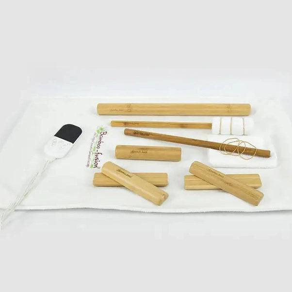 Bamboo-Fusion Table Stick Set W/Heating Pad & Cover W/ Dvd
