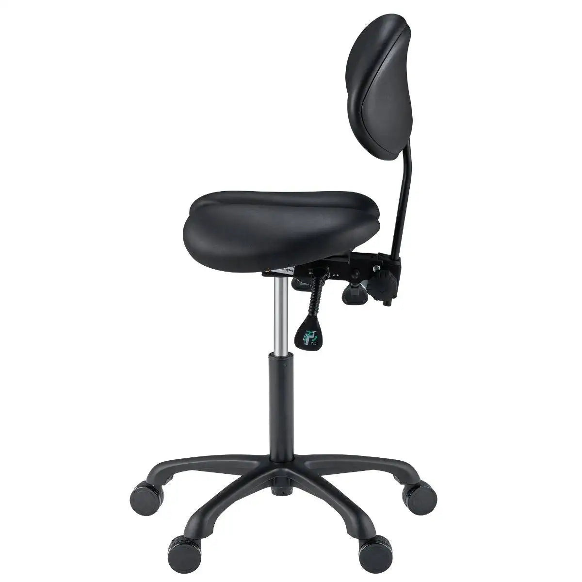 Master Massage Berkeley Saddle Stool with Backrest - Black