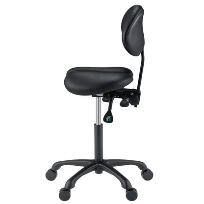 Master Massage Berkeley Saddle Stool with Backrest - Black
