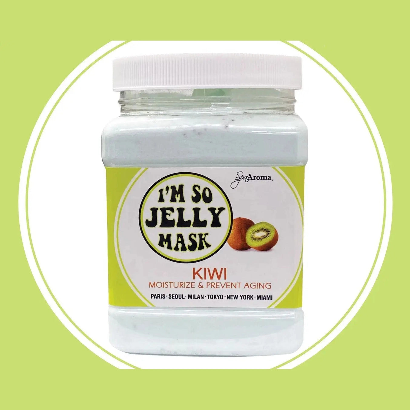 I'm So Jelly Kiwi Face Mask 30oz in jar with kiwi extract for hydration and radiance