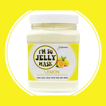I'm So Jelly Lemon Face Mask jar with bright yellow background and lemon illustration