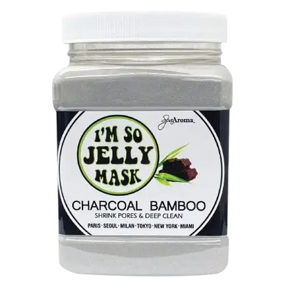 I'm So Jelly Charcoal Bamboo Face Mask in jar with activated charcoal and bamboo for deep cleaning pores