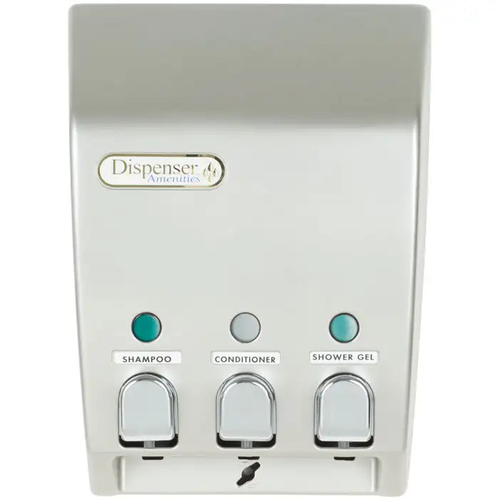 Classic Dispenser Three Chamber Satin Silver w/Chrome Button
