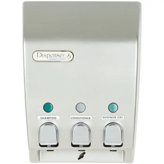 Classic Dispenser Three Chamber Satin Silver w/Chrome Button