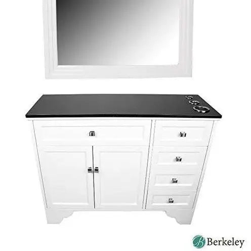 MAYBELLE Traditional Vanity Styling Station w/ Mirror (White)