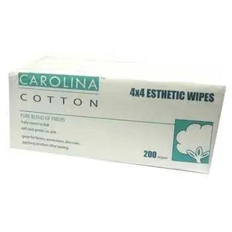 Carolina Cotton 4X4 Esthetic Wipes, 200 count