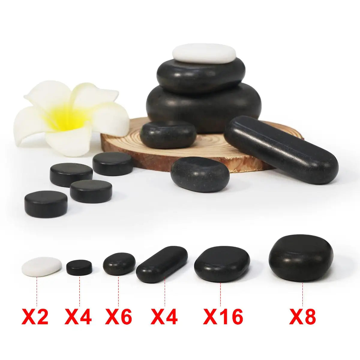 Master Massage Basalt Massage Stone Set - 40 pc