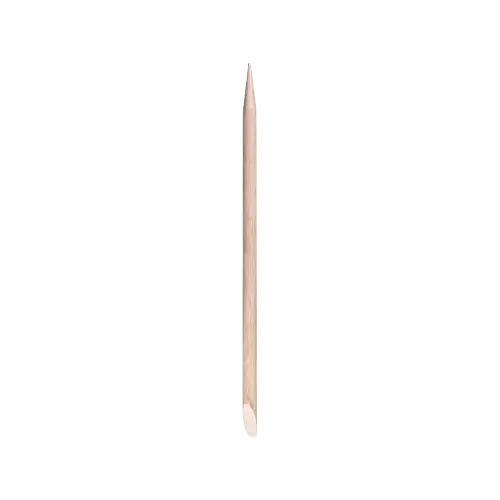 Natural wood 3-inch cuticle stick with tapered tip for precise manicure prep
