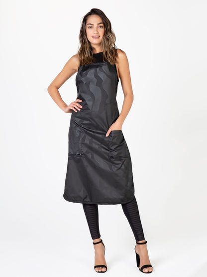 Betty Dain Zephyr All Purpose Stylist Apron in black, front view