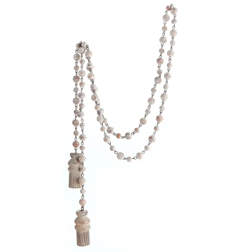Wood Bead Tassel Garland 72"