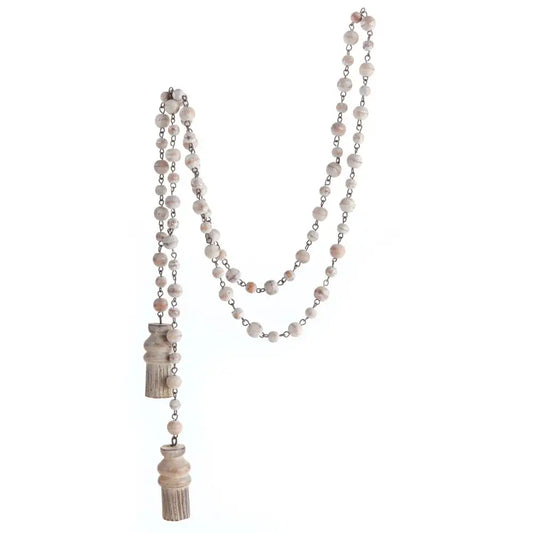Wood Bead Tassel Garland 72"