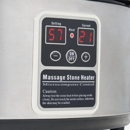Master Massage LED Digital Display Stainless Hot Stone Heater 6 Quart