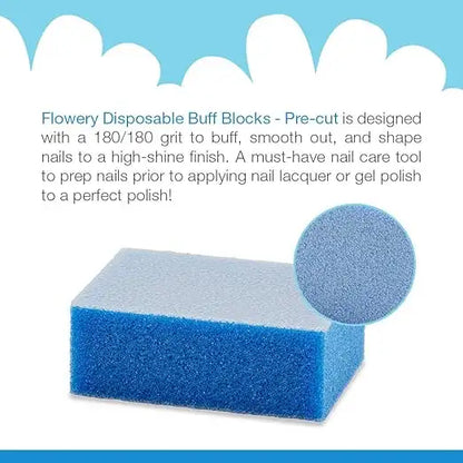 Flowery Disposable Buffing Blocks - 100 Count