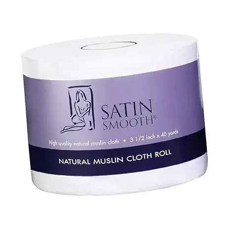 Satin Smooth Natural Muslin Roll 40 yards, 3.5 inch wide cut-to-length cotton muslin for soft wax