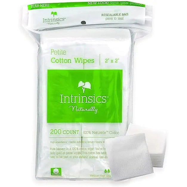 Intrinsics Petite Cotton Wipes 2X2 - 200 count