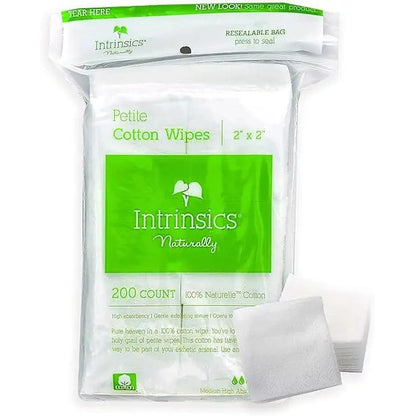 Intrinsics Petite Cotton Wipes 2X2 - 200 count