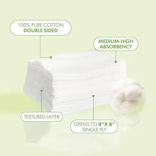 Intrinsics Large Cotton Wipes 4X4 - 200 Count