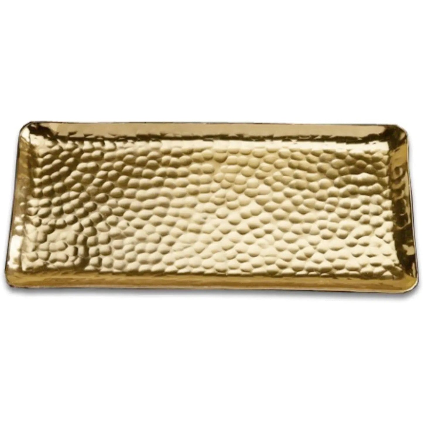 Gold Hammered Lines Tray - Medium