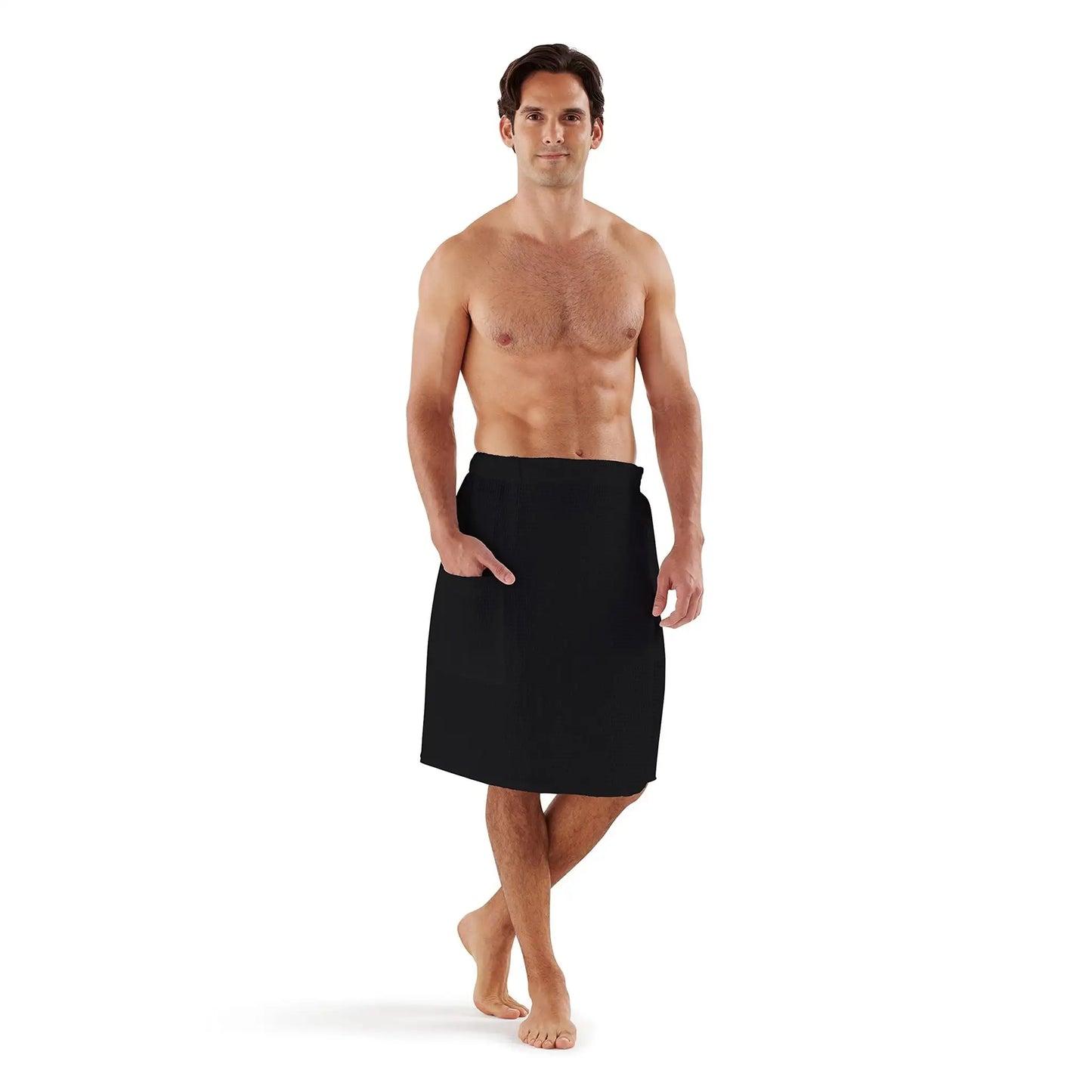Boca Terry Spa Wrap Men’s Velour - Black