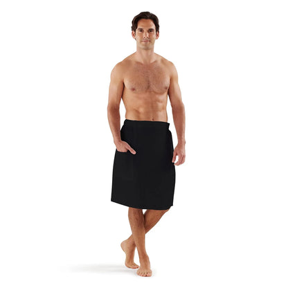 Boca Terry Spa Wrap Men’s Velour - Black