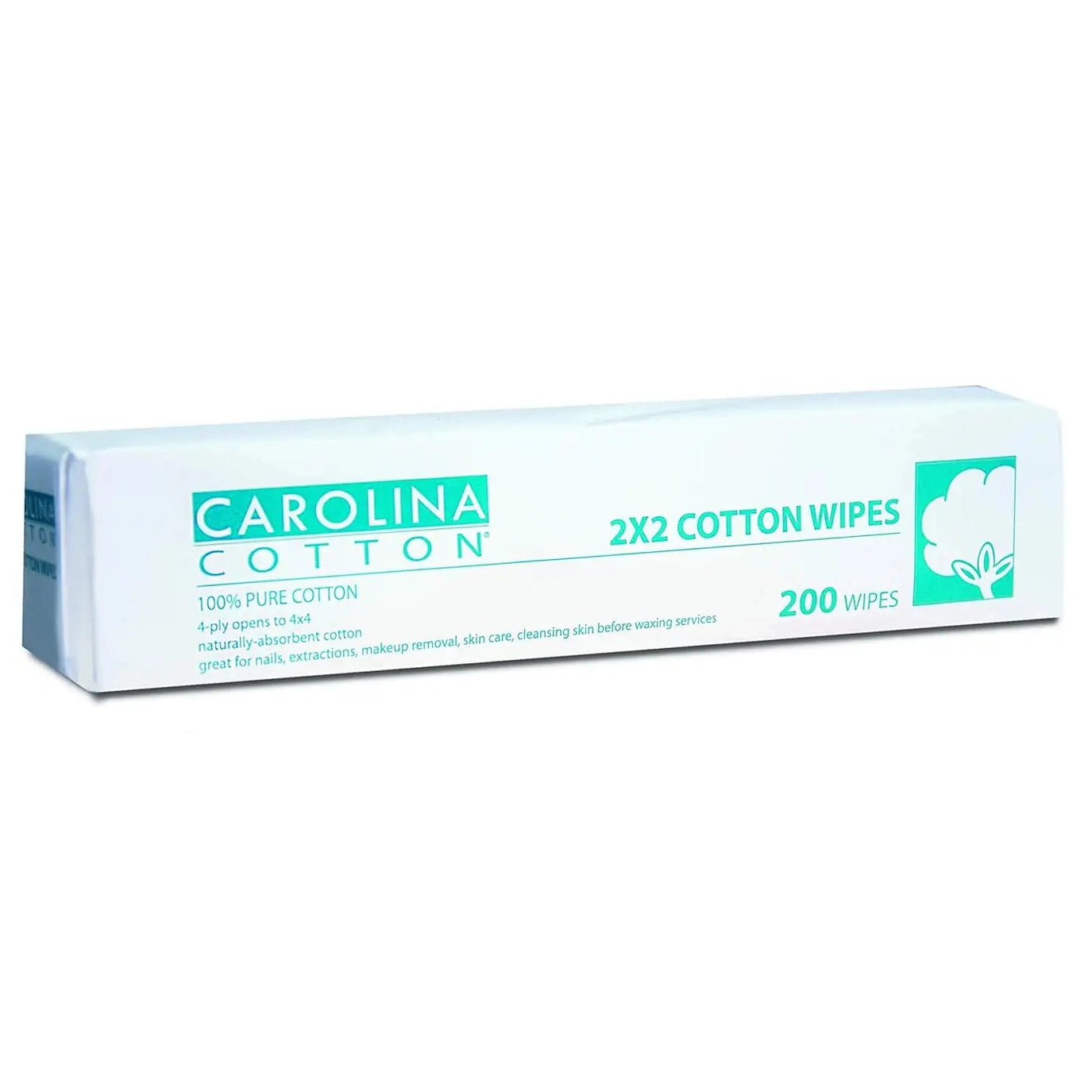 Carolina Cotton 2x2 Cotton Wipes, 200 ct