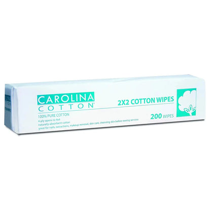 Carolina Cotton 2x2 Cotton Wipes, 200 ct